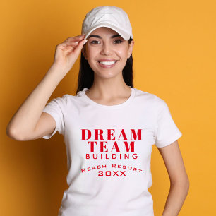 Camiseta Dream Team Construindo T-shirt vermelha para funci