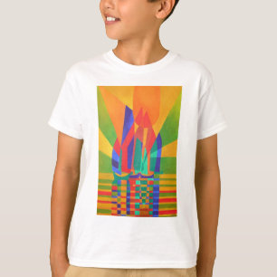 Camiseta Dreamboat A Cubist Lixo Em Cores Primárias