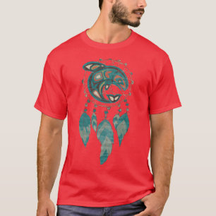 Camiseta Dreamcatcher Baleia Totem Orca Nativa Americana