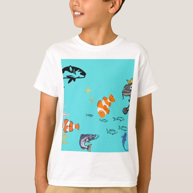 Camiseta Dreamcolor Watercolor Fish T-Shirt Design (Frente)