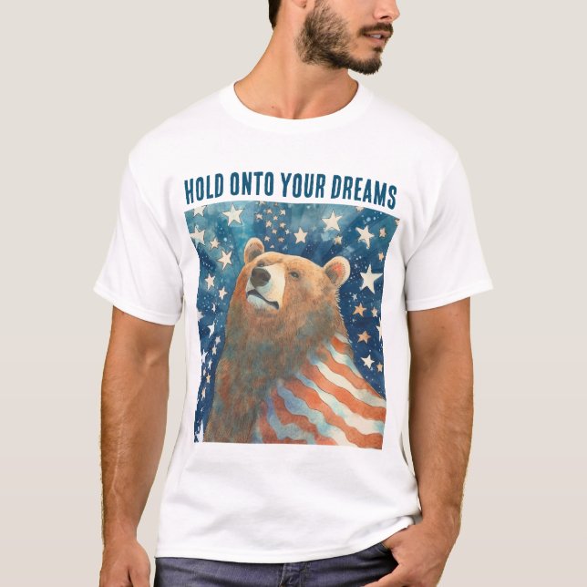 Camiseta Dreamer Stars and Strips Bear (Frente)