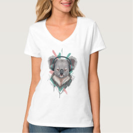 Camiseta Dreaming in Sound – Abstract Koala Chill Vibes