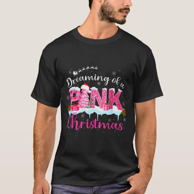 Camiseta Dreaming Of A Nk Christmas Tree Cakes Santa Hat Xm (Frente)
