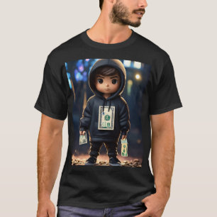 Camiseta Dreamlike Cartoon Boy segurando dinheiro - Pop Fun
