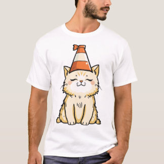Camiseta Dreamy Cat com Tráfego Cone Hat
