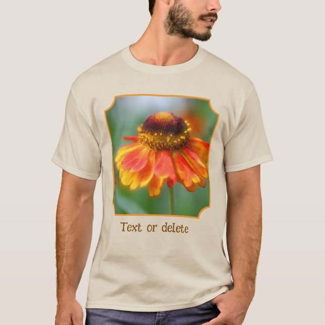 Camiseta Dreamy Orange Zinnia Flower Personalized Nature  (Frente)