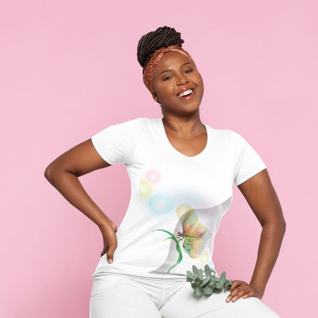 Camiseta Dreamy Pastel Butterfly Abstrato T-Shirt (Criador carregado)