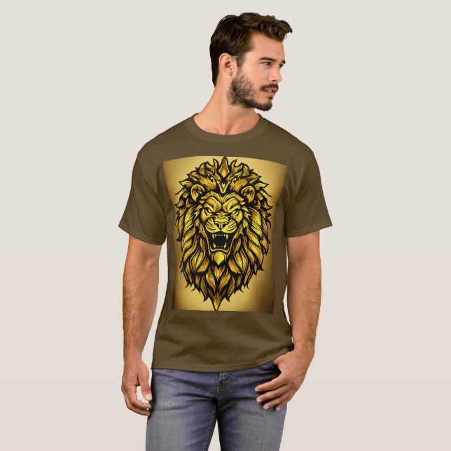 Camiseta Dreamy Watercolor Lion T-Shirt Design (Frente Completa)