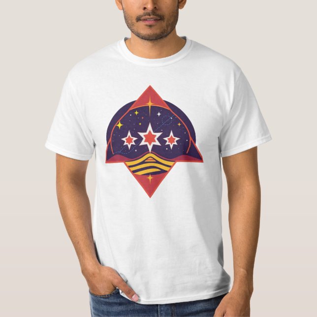 Camiseta „Drei Sterne – Lichtpfad am Himmel“ (Frente)