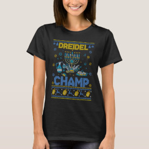 Camiseta Dreidel Champ Happy Hanukkah Xmas Sweater judeu M