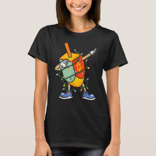 Camiseta Dreidel de Dabbing Hanukkah Luz de Natal Chanukah