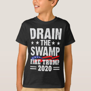 Camiseta Drenar o Pântano Fogo Trump Engraçado Anti Trump 