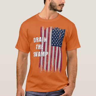 Camiseta Drene o Pântano Presidente Donaldrump Bandeira Afl