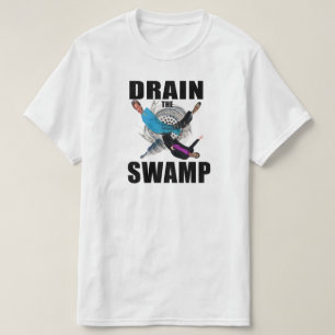 Camiseta Drene o t-shirt preto e branco azul do pântano