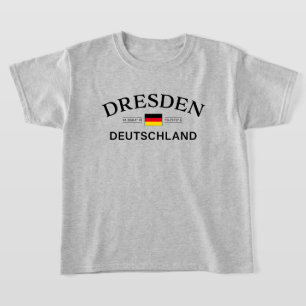 Camiseta Dresden Deutschland Coordenadas Alemães Crianças