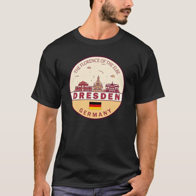 Camiseta Dresden Germany City Skyline Emblem (Frente)