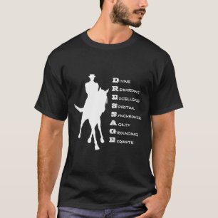 Camiseta Dressage É Silhouette Cavalo Escuro