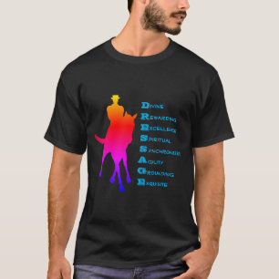 Camiseta Dressage É Silhueta De Cavalo Arco-Íris