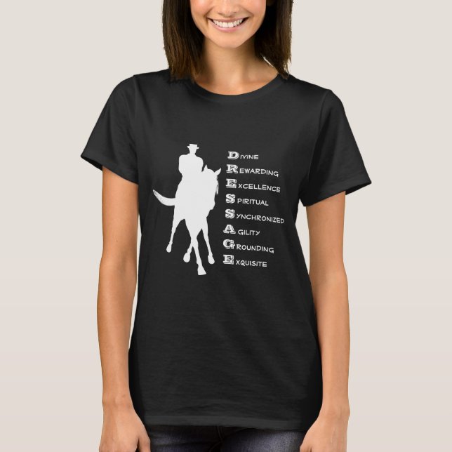 Camiseta Dressage Is Horse Silhouette Dark  (Frente)