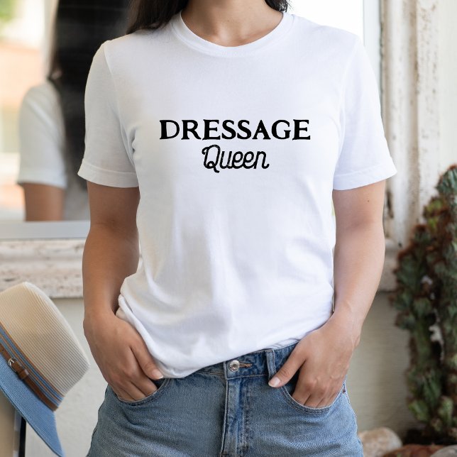 Camiseta Dressage Queen Cute Retro Script Equestrian (Criador carregado)