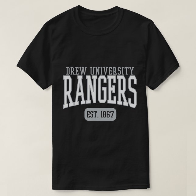 Camiseta Drew University Rangers Est. Data T-Shirt (Frente do Design)