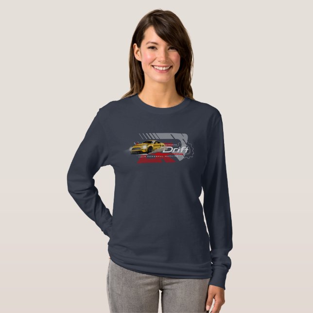 Camiseta Drifting | Manga de Longo Manga Feminina (Frente Completa)
