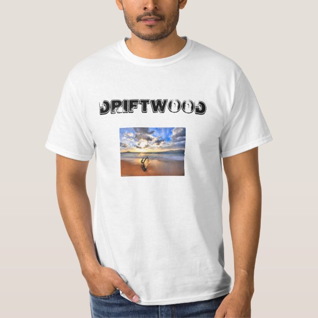 Camiseta Driftwood-1, madeira lançada costa (Frente)