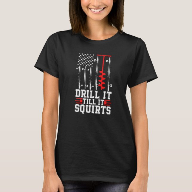 Camiseta Drill-It Até Escamuflá-Lo De Inverno Pescar Gelo A (Frente)