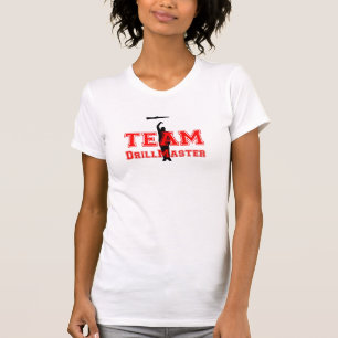 Camiseta DrillMaster vermelho da equipe com perfurador