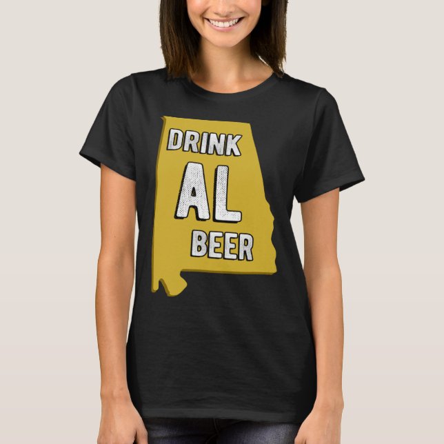 Camiseta Drink AL Beer State Of Alabama Beer Birmingham Hun (Frente)