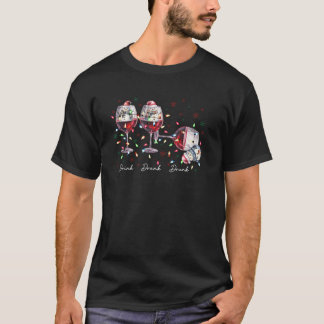 Camiseta Drink Drank Christmas Drunk Funny Snowman Wine Men