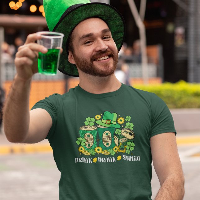 Camiseta Drink Drank Drunk Funny St Patrick's Day Beer (Criador carregado)