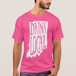 Camiseta Drink Local Indiana State Outline Craft Beer T