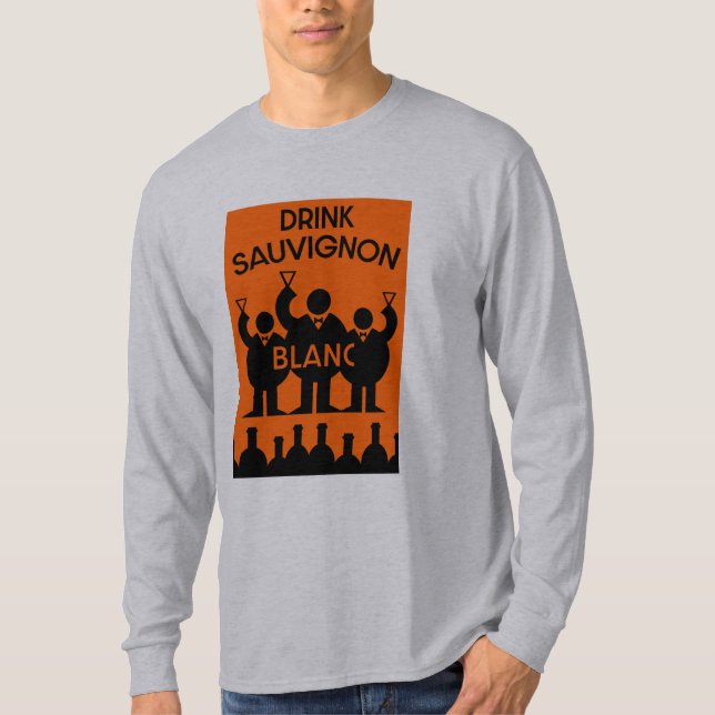 Camiseta Drinker de vinho Sauvignon Blanc australiano (Frente)