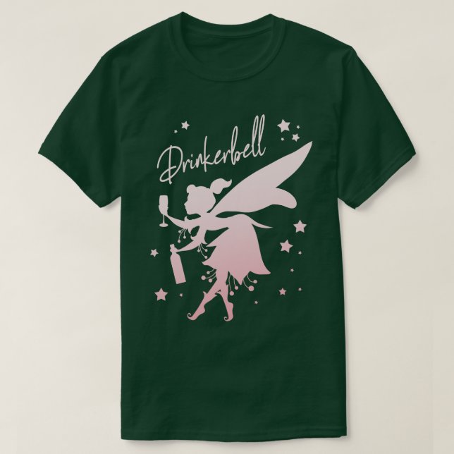 Camiseta Drinkerbell Bebendo Funny Fairy Women Party (Frente do Design)