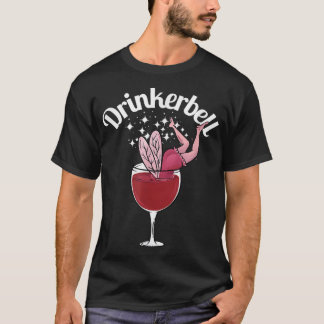 Camiseta Drinkerbell Fairy Fairy Cuja Bebendo De Vinho É En