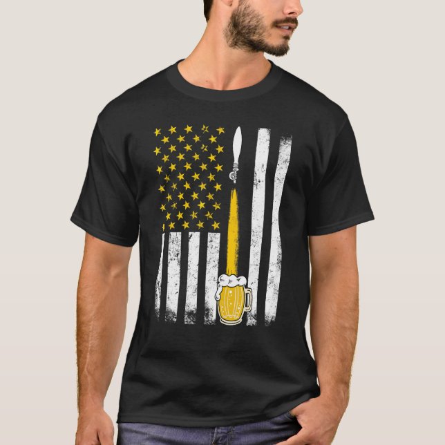 Camiseta Drinkers 365 Craft Beer American Flag USA (Frente)