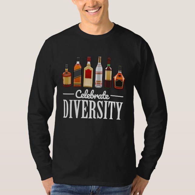 Camiseta Drinking  Celebrate Diversity  for Bartender (Frente)