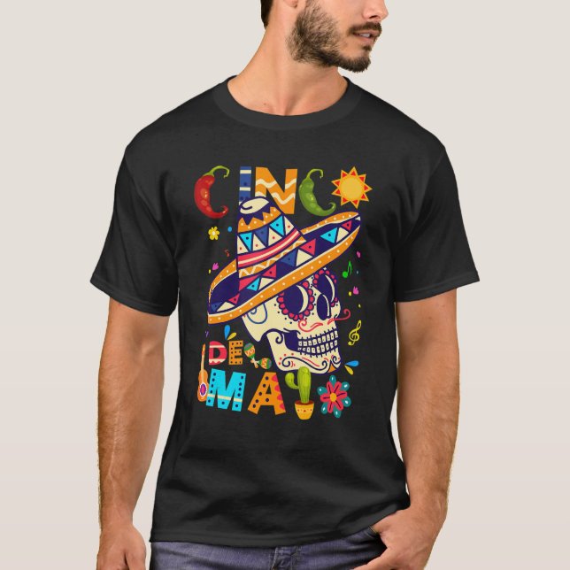 Camiseta Drinking Cinco De Mayo Lets Fiesta Men Women (Frente)