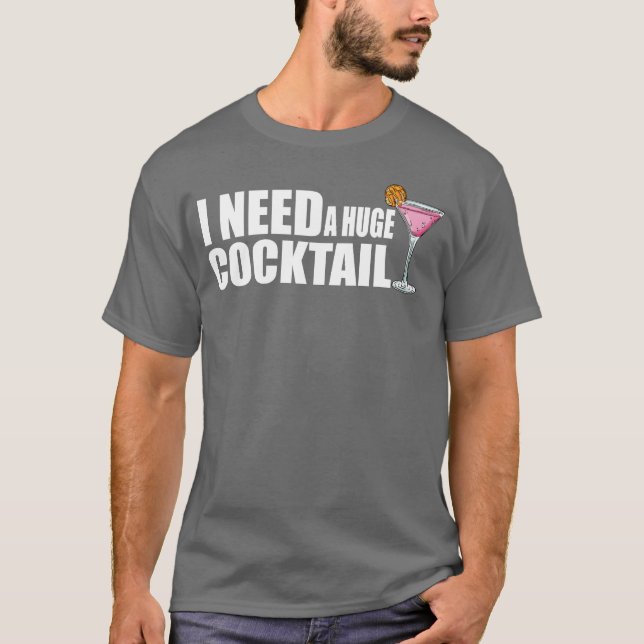 Camiseta drinking funny huge cocktail adult humor family (Frente)