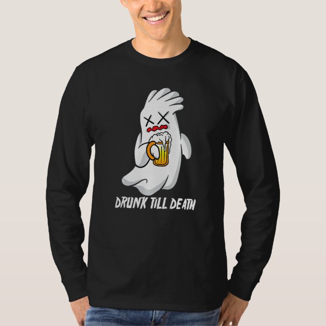 Camiseta Drinking Ghost Drunk Till Death (Frente)