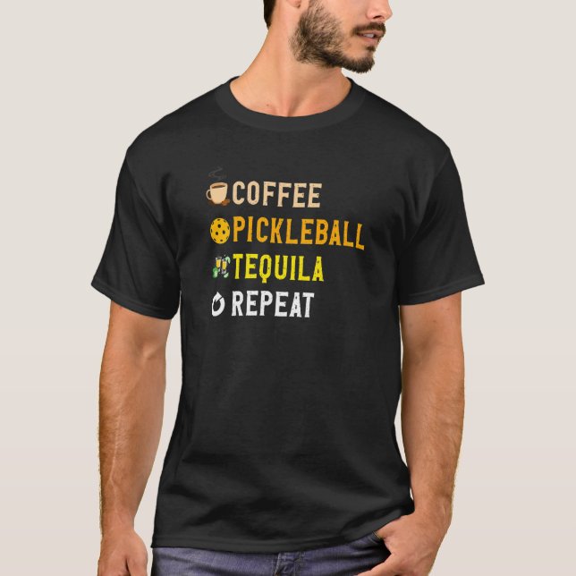 Camiseta Drinks Lover Funny Coffee, Pickleball, Tequila Rep (Frente)