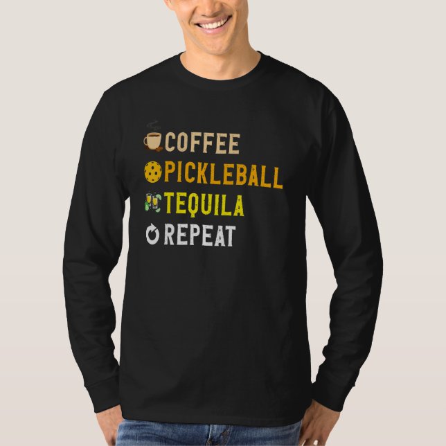Camiseta Drinks Lover Funny Coffee, Pickleball, Tequila Rep (Frente)