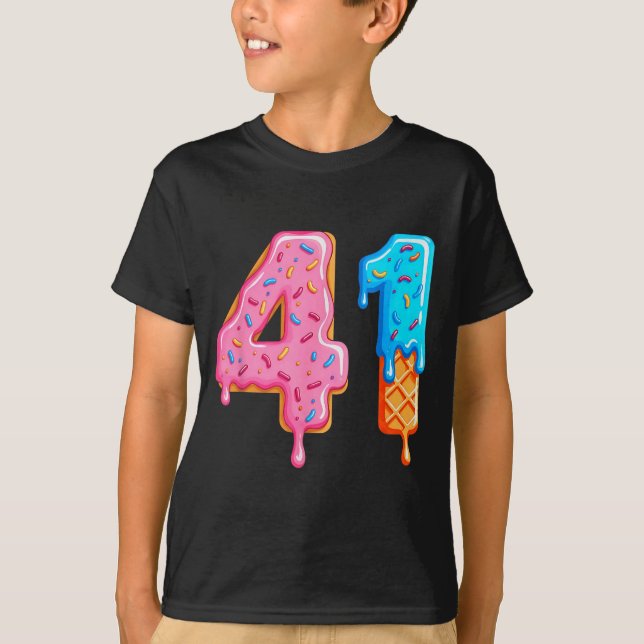 Camiseta Drip 41 Meme Cool Baseball Style Number Forty One  (Frente)