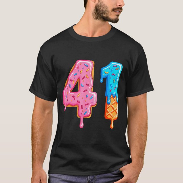 Camiseta Drip 41 Meme Cool Baseball Style Number Forty One  (Frente)
