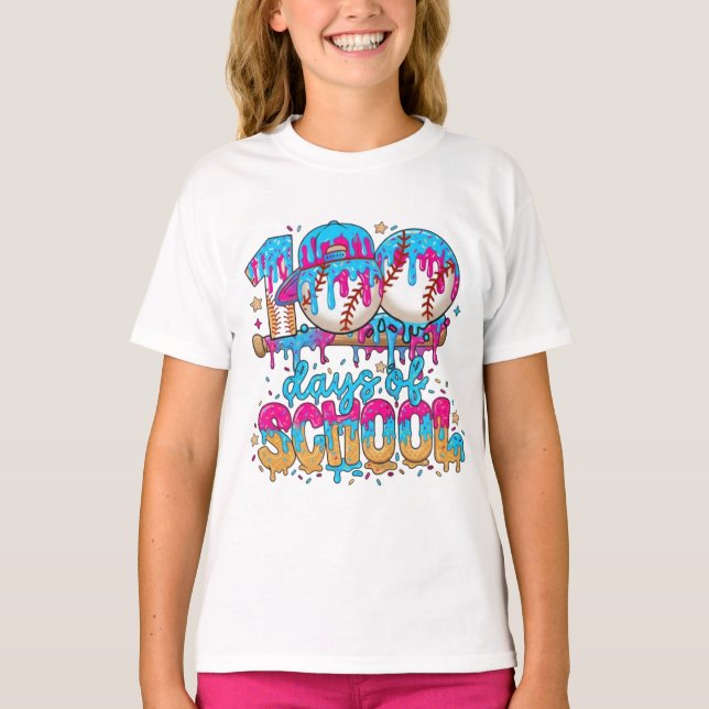 Camiseta Drip de 100 Dias de Escola – Sorvete de B (Frente)