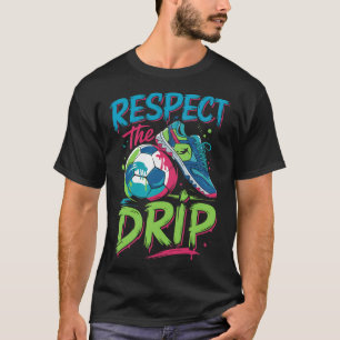 Camiseta Drip de Futebol Derretendo Sorvete Respeite O Meni