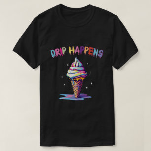 Camiseta Drip Happens - Sorvete Colorido Derretendo Estétic