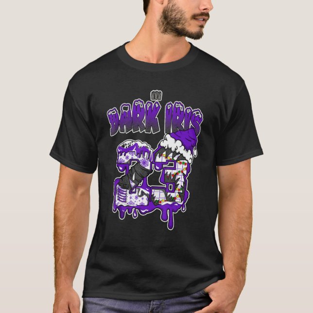 Camiseta Drip Number 23 Noel Matching Dark Iris 3s Matching (Frente)