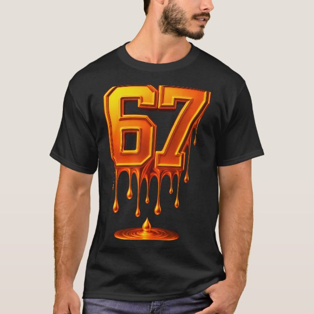 Camiseta Dripng Gold 67 Meme Respect The Drip 67 Golden Aur (Frente)
